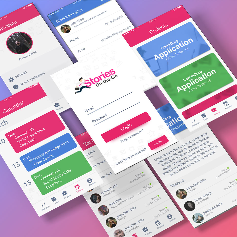 Stories on The Go App design